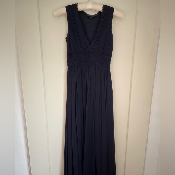 Elie Tahari gauze gown in dark navy - Picture 2 of 4